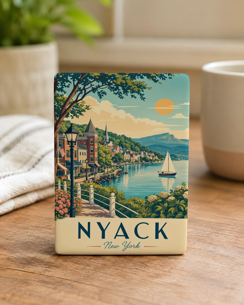 Nyack NY Fridge Magnet, Nyack New York Souvenir Magnet, Hudson River Town Travel Gift, Nyack Landmark Keepsake Magnet