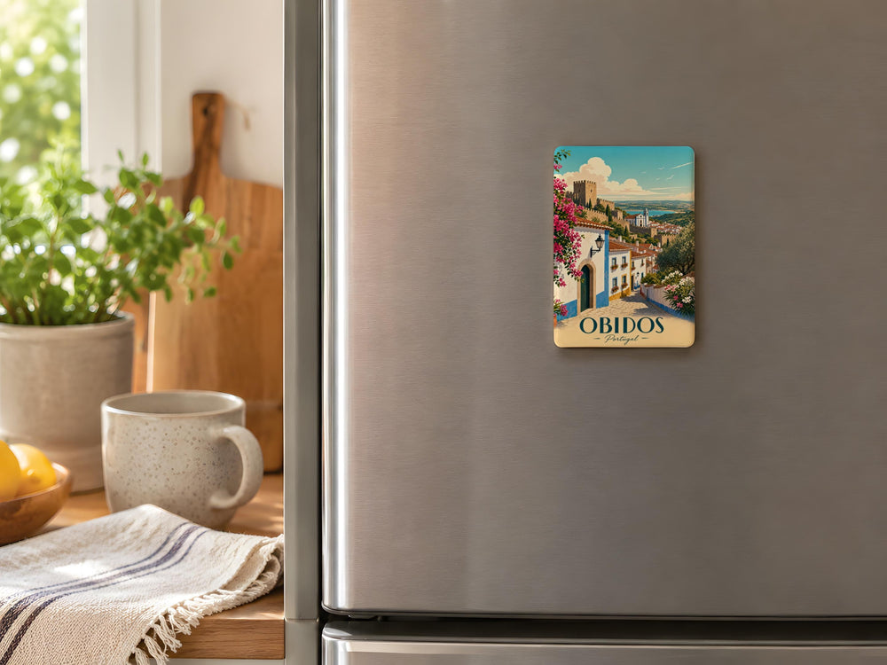 Obidos Portugal Fridge Magnet, Obidos Town Landmark Souvenir, Portuguese Travel Keepsake, Portugal Vacation Gift