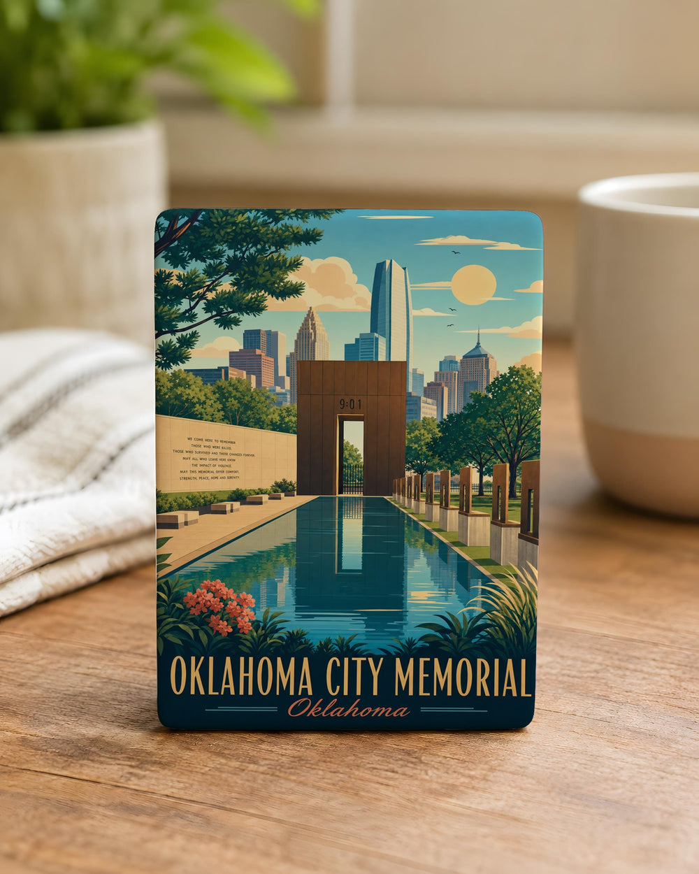 Oklahoma City National Memorial Fridge Magnet, Oklahoma City Memorial Tribute Souvenir Magnet, Remembrance Gift Magnet