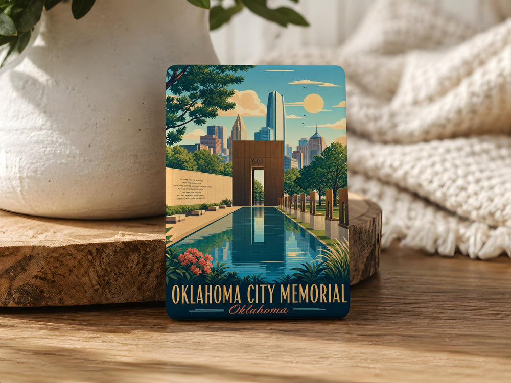 Oklahoma City National Memorial Fridge Magnet, Oklahoma City Memorial Tribute Souvenir Magnet, Remembrance Gift Magnet