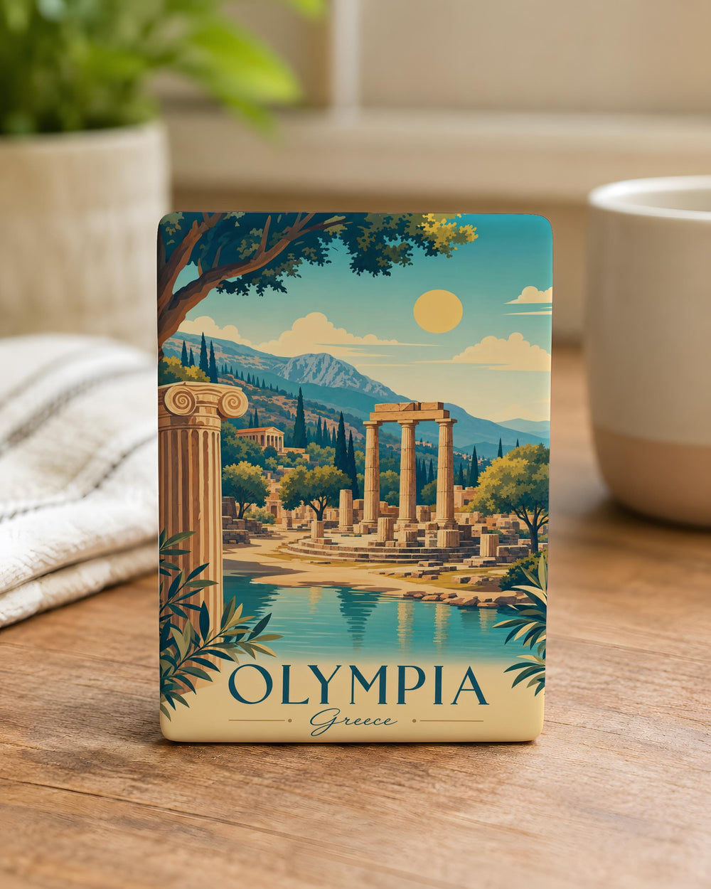 Olympia Greece Fridge Magnet, Ancient Olympia Landmark Souvenir, Greece Travel Gift, Greek History Keepsake Magnet