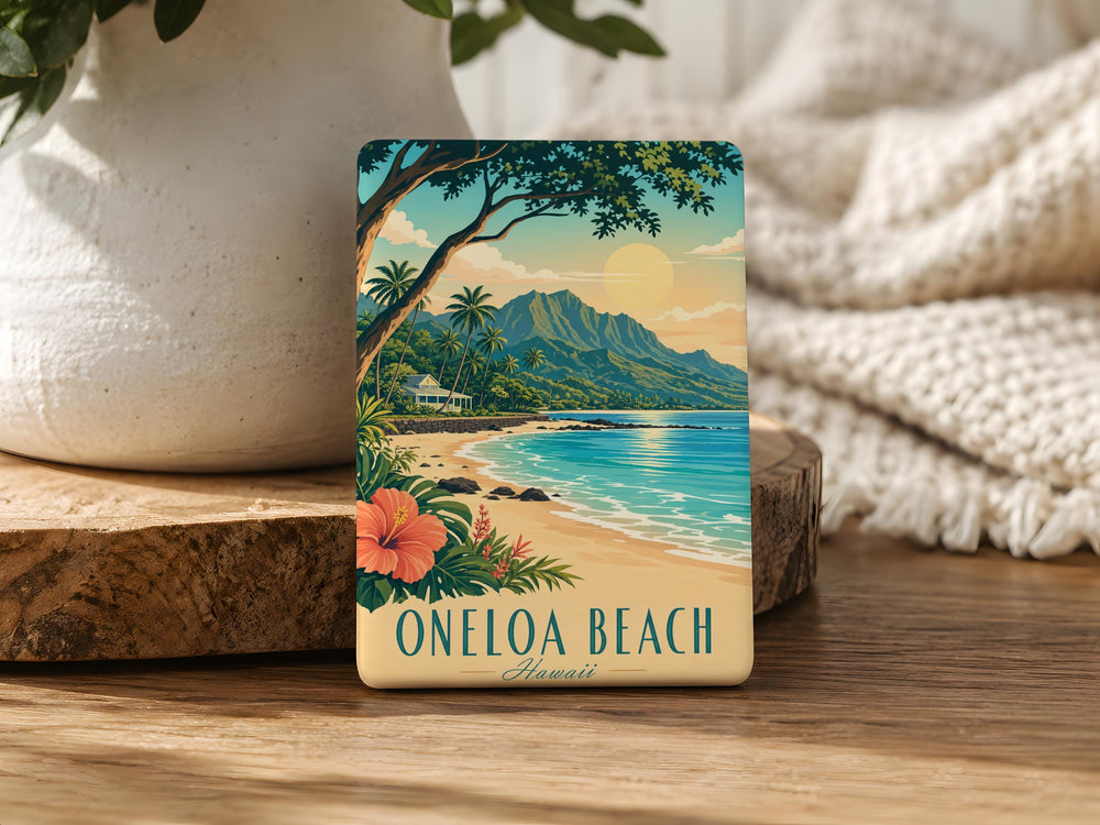 Oneloa Beach Fridge Magnet, Hawaii Beach Souvenir Magnet, Tropical Island Ocean Shore Travel Gift