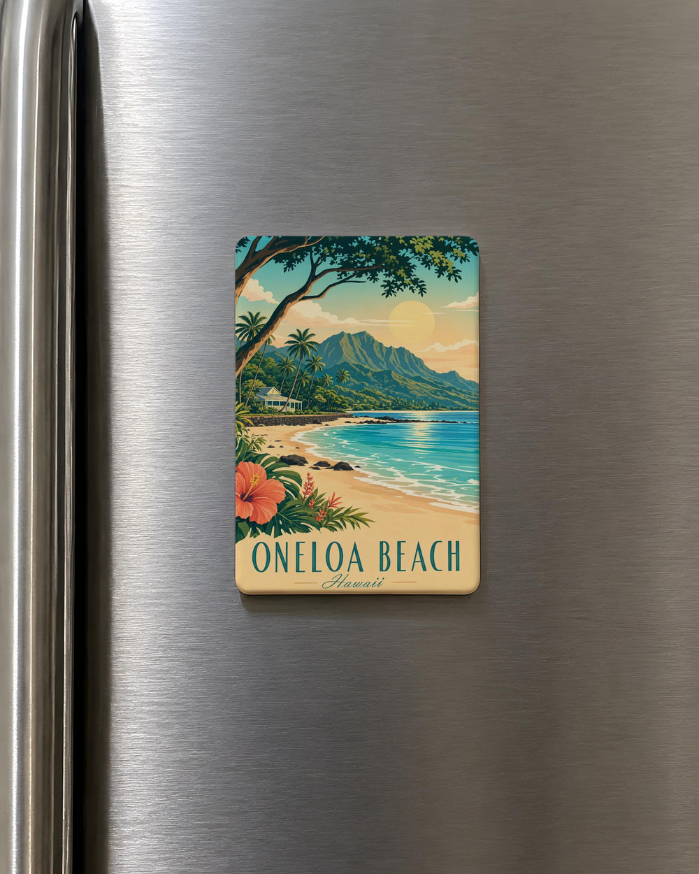 Oneloa Beach Fridge Magnet, Hawaii Beach Souvenir Magnet, Tropical Island Ocean Shore Travel Gift