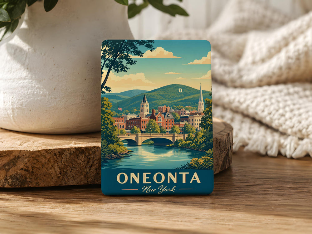 Oneonta NY Fridge Magnet, Oneonta New York Souvenir Magnet, Oneonta NY Travel Gift, Upstate NY Keepsake Magnet