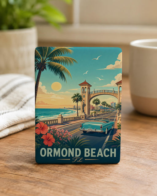 Ormond Beach FL Fridge Magnet, Ormond Beach Florida Souvenir Magnet, Beach Town Travel Gift, Coastal Vacation Keepsake Magnet