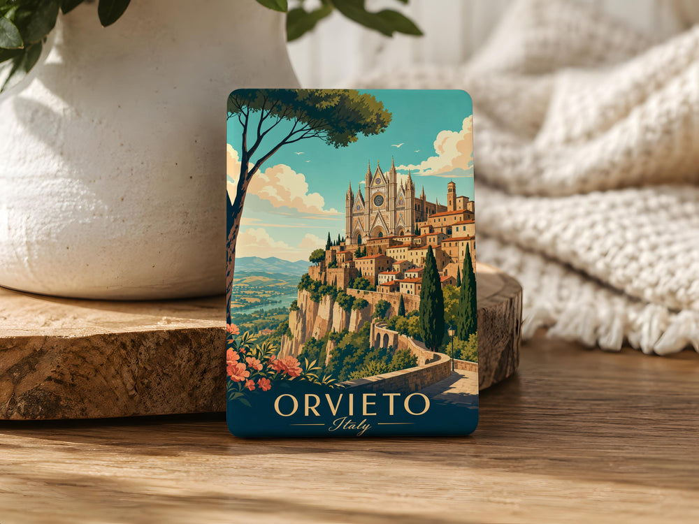 Orvieto Italy Fridge Magnet, Orvieto Cathedral Duomo Landmark Souvenir, Italian Travel Gift, Umbria Keepsake Magnet