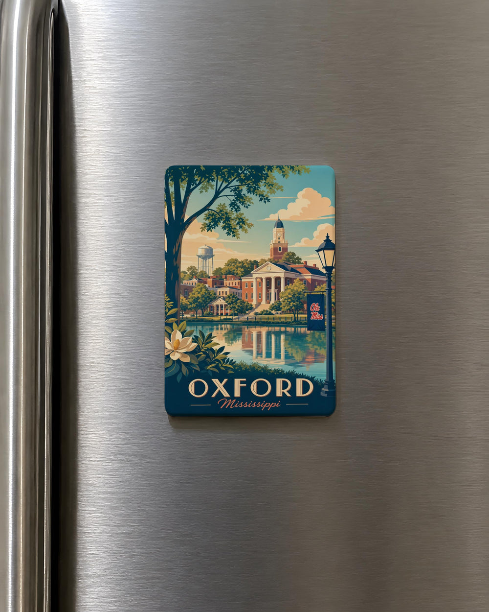 Oxford Mississippi Fridge Magnet, Oxford MS Souvenir Magnet, Mississippi Travel Keepsake, Ole Miss Town Gift Magnet