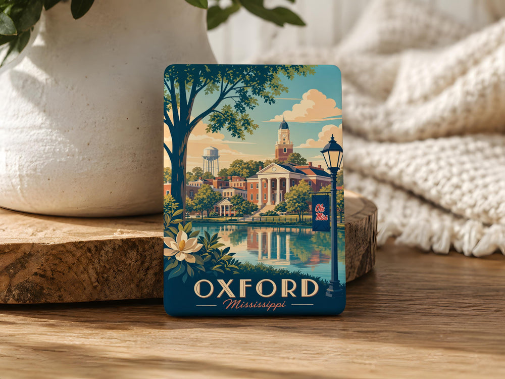 Oxford Mississippi Fridge Magnet, Oxford MS Souvenir Magnet, Mississippi Travel Keepsake, Ole Miss Town Gift Magnet