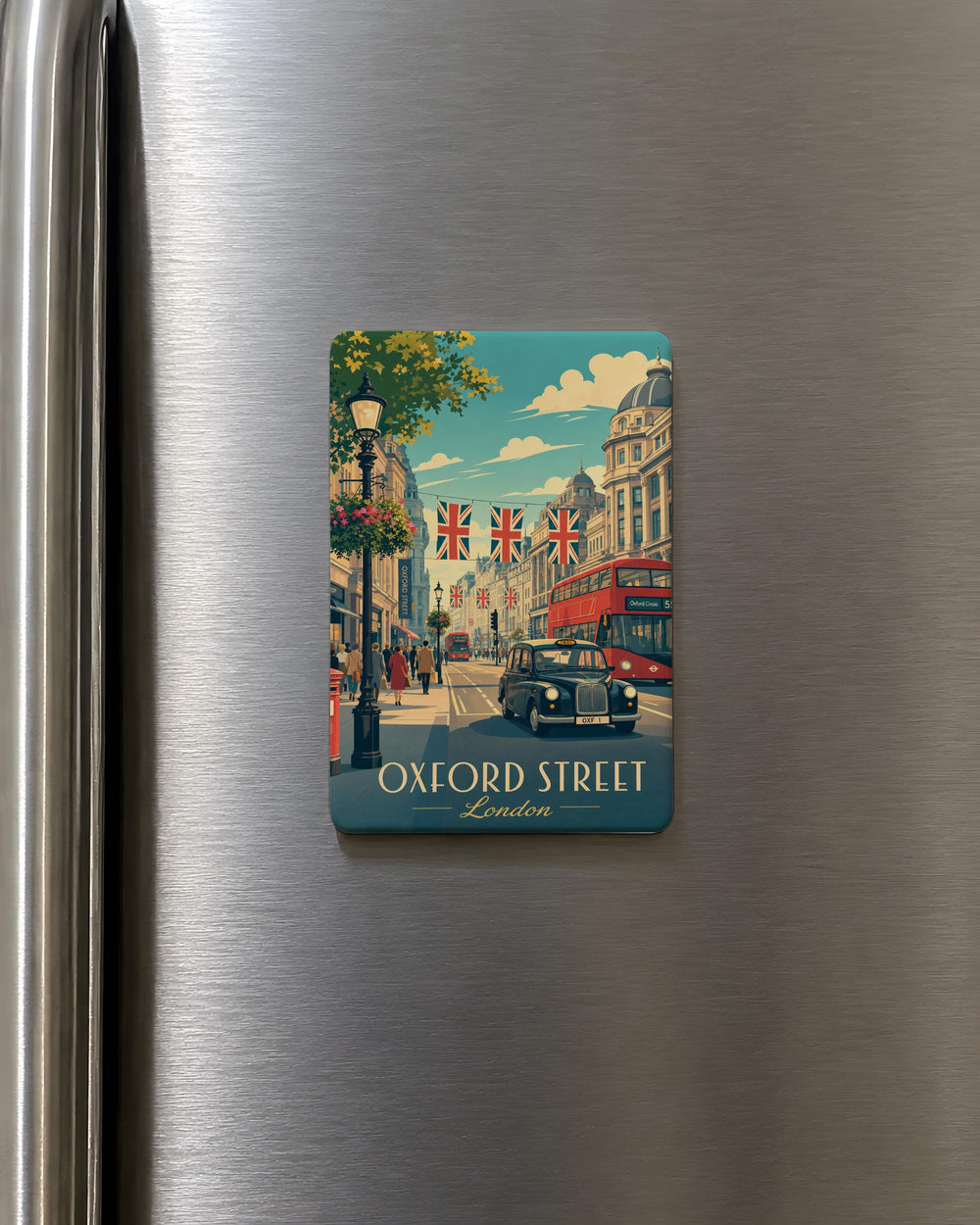 Oxford Street Fridge Magnet, London Shopping Street Souvenir, UK City Landmark Travel Keepsake Magnet
