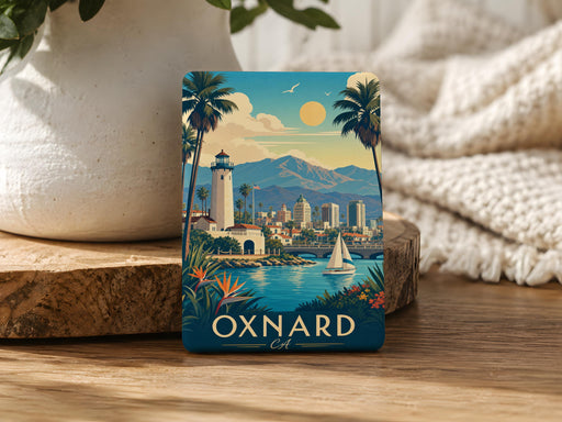 Oxnard CA Fridge Magnet, Oxnard California Souvenir Magnet, Ventura County Travel Keepsake, Coastal City Gift
