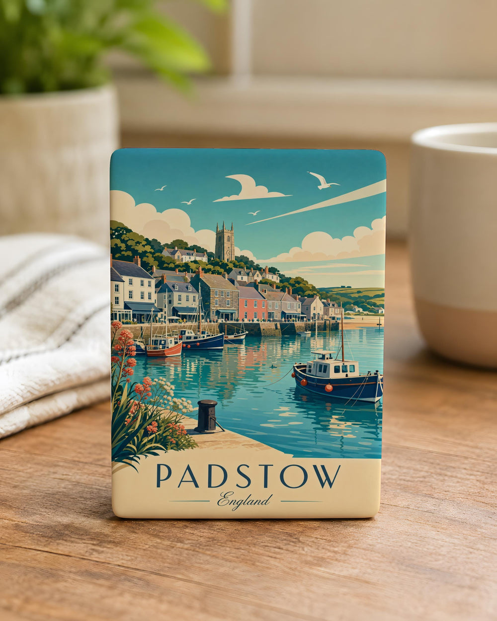 Padstow England Fridge Magnet, Padstow Cornwall Souvenir Magnet, Padstow Harbor Coastal Town Travel Keepsake Magnet