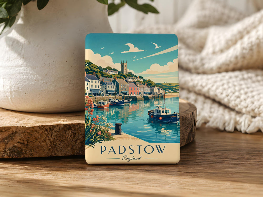 Padstow England Fridge Magnet, Padstow Cornwall Souvenir Magnet, Padstow Harbor Coastal Town Travel Keepsake Magnet