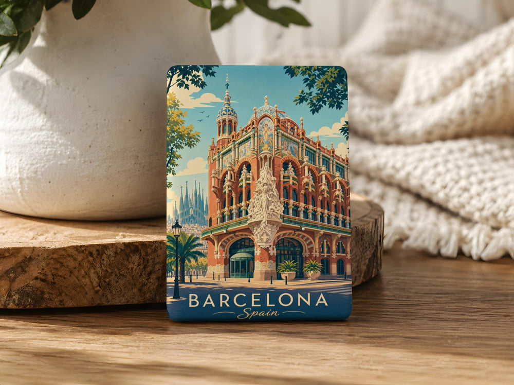 Palau de la Música Catalana Fridge Magnet, Barcelona Concert Hall Souvenir Magnet, Spanish Architecture Travel Gift