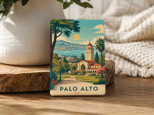 Palo Alto CA Fridge Magnet, Palo Alto California Souvenir Magnet, Bay Area Travel Gift, City Landmark Keepsake Magnet