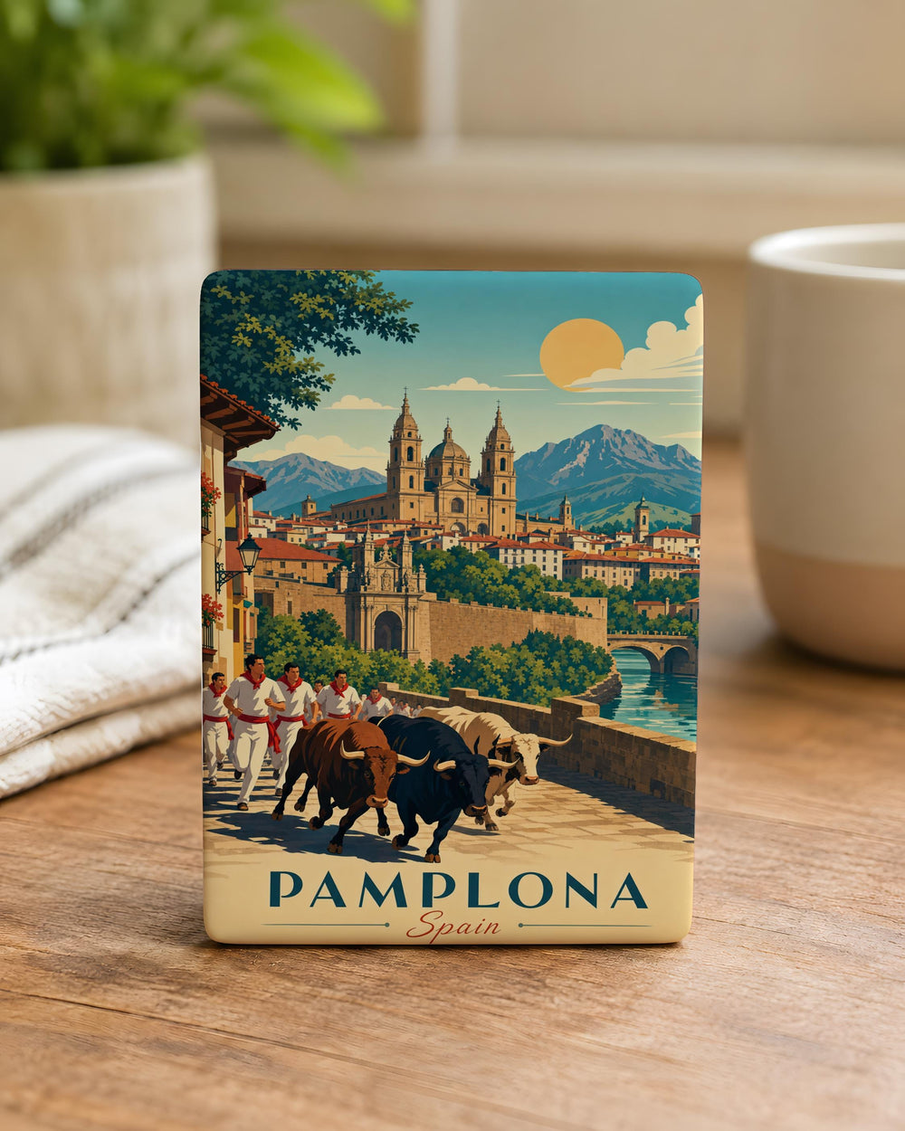 Pamplona Spain Fridge Magnet, Pamplona Souvenir Magnet, Spain Travel Gift, Pamplona City Landmark Magnet, Navarra Magnet