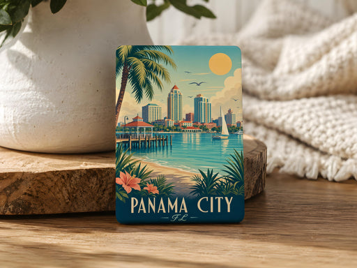 Panama City FL Fridge Magnet, Panama City Florida Souvenir Magnet, Beach Vacation Travel Keepsake Magnet