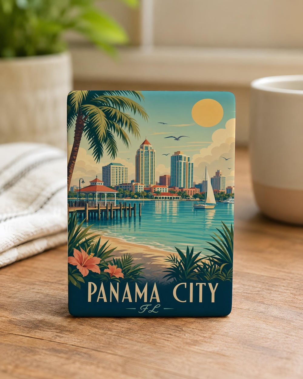 Panama City FL Fridge Magnet, Panama City Florida Souvenir Magnet, Beach Vacation Travel Keepsake Magnet