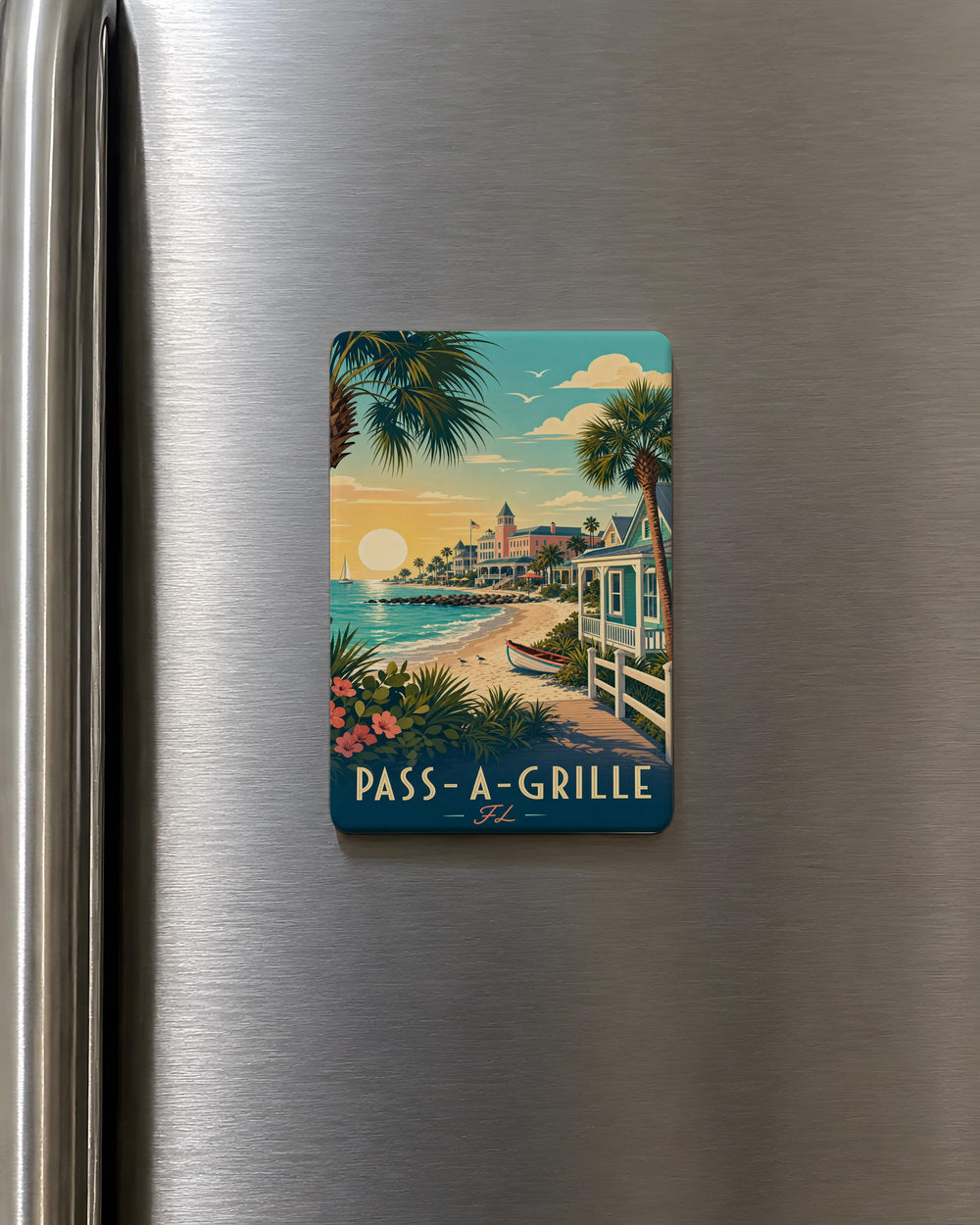 Pass-a-Grille Florida Fridge Magnet, Pass-a-Grille Beach Souvenir, St Pete Beach FL Travel Keepsake Magnet
