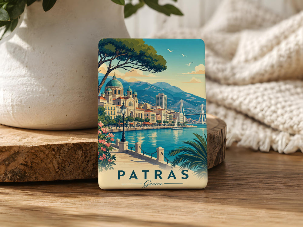Patras Greece Fridge Magnet, Patras Souvenir Magnet, Greece Travel Keepsake, Patras City Landmark Refrigerator Magnet