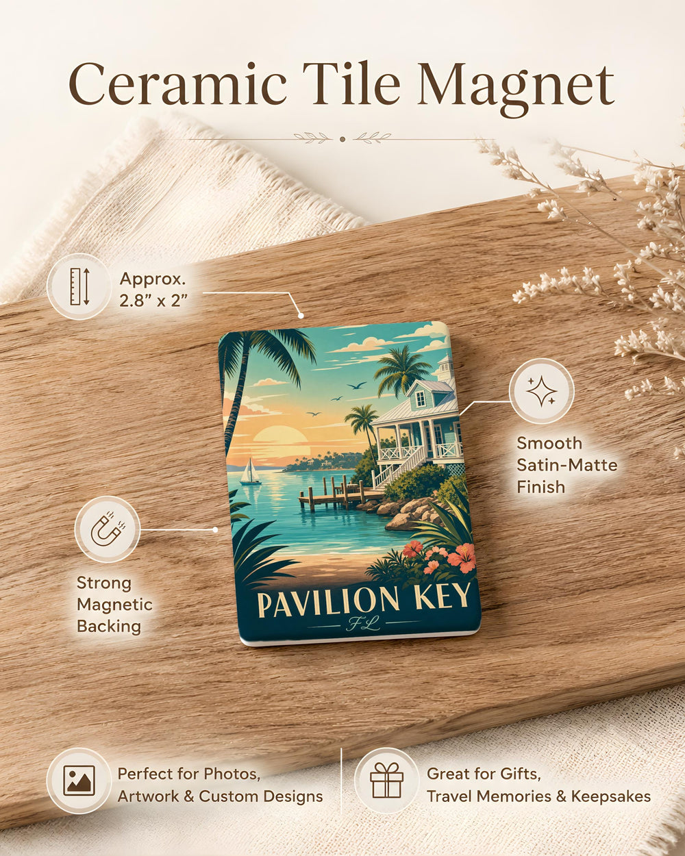 Pavilion Key Florida Fridge Magnet, Pavilion Key FL Souvenir Magnet, Coastal Island Travel Keepsake Magnet