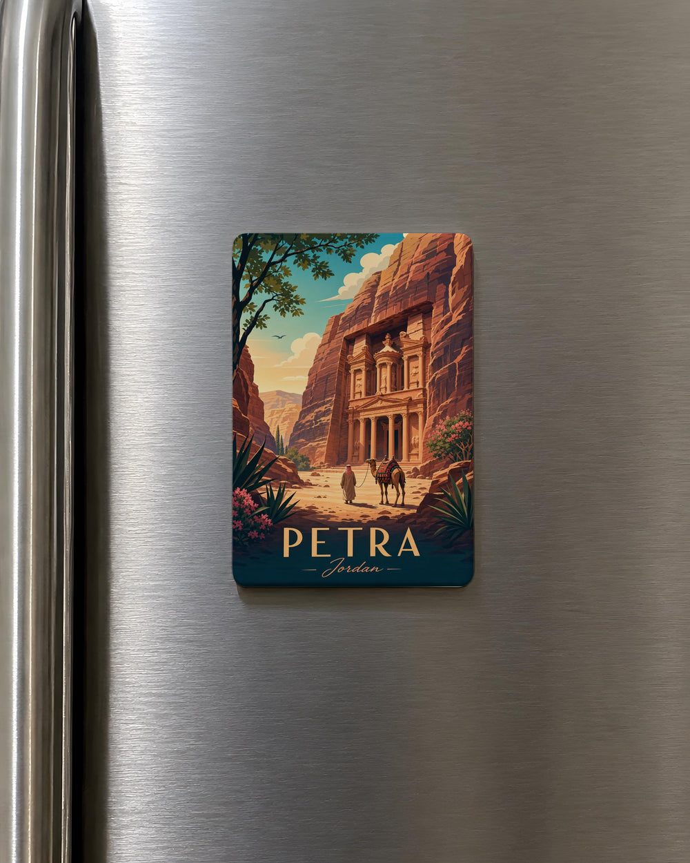 Petra Jordan Fridge Magnet, Ancient Rock-Cut City Landmark Souvenir Magnet, Jordan Travel Keepsake Magnet