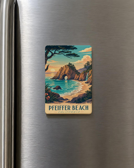 Pfeiffer Beach Fridge Magnet Big Sur California Coastal Landmark Souvenir Gift for Beach Lovers and Travelers