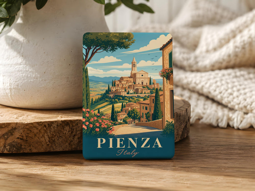 Pienza Italy Fridge Magnet, Pienza Tuscany Souvenir Magnet, Italian Travel Keepsake, Pienza Town Landmark Magnet