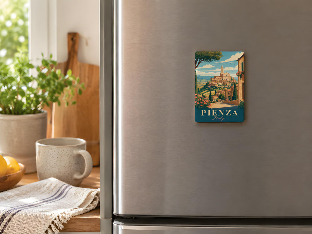 Pienza Italy Fridge Magnet, Pienza Tuscany Souvenir Magnet, Italian Travel Keepsake, Pienza Town Landmark Magnet