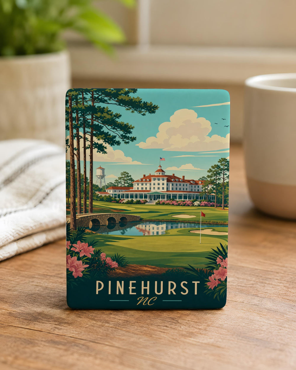Pinehurst NC Fridge Magnet, Pinehurst North Carolina Souvenir Magnet, Pinehurst Travel Gift, Sandhills Keepsake Magnet
