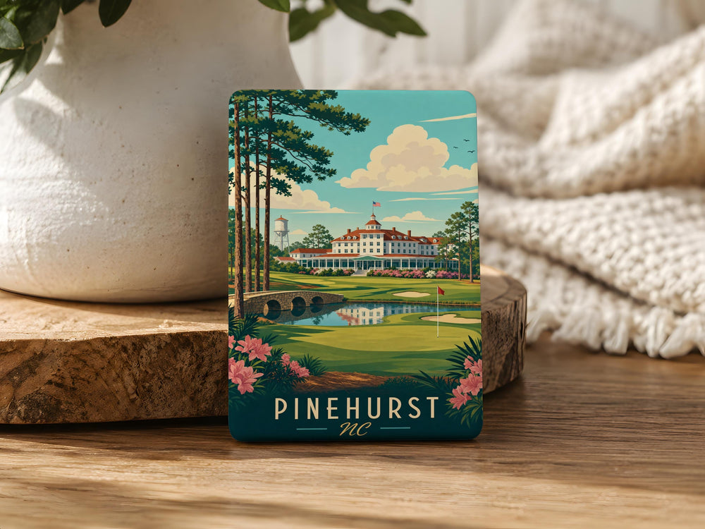 Pinehurst NC Fridge Magnet, Pinehurst North Carolina Souvenir Magnet, Pinehurst Travel Gift, Sandhills Keepsake Magnet