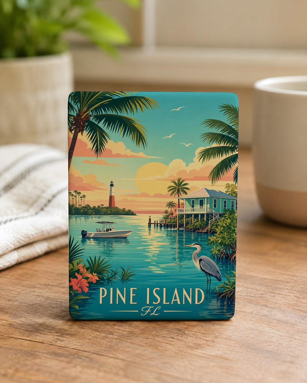 Pine Island Florida Fridge Magnet, Pine Island FL Souvenir Magnet, Island Vacation Keepsake, Florida Gulf Coast Travel Gift