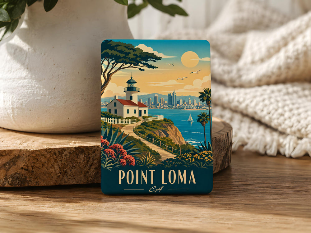 Point Loma CA Fridge Magnet, San Diego California Souvenir Magnet, Point Loma Peninsula Travel Gift, Coastal Landmark Magnet
