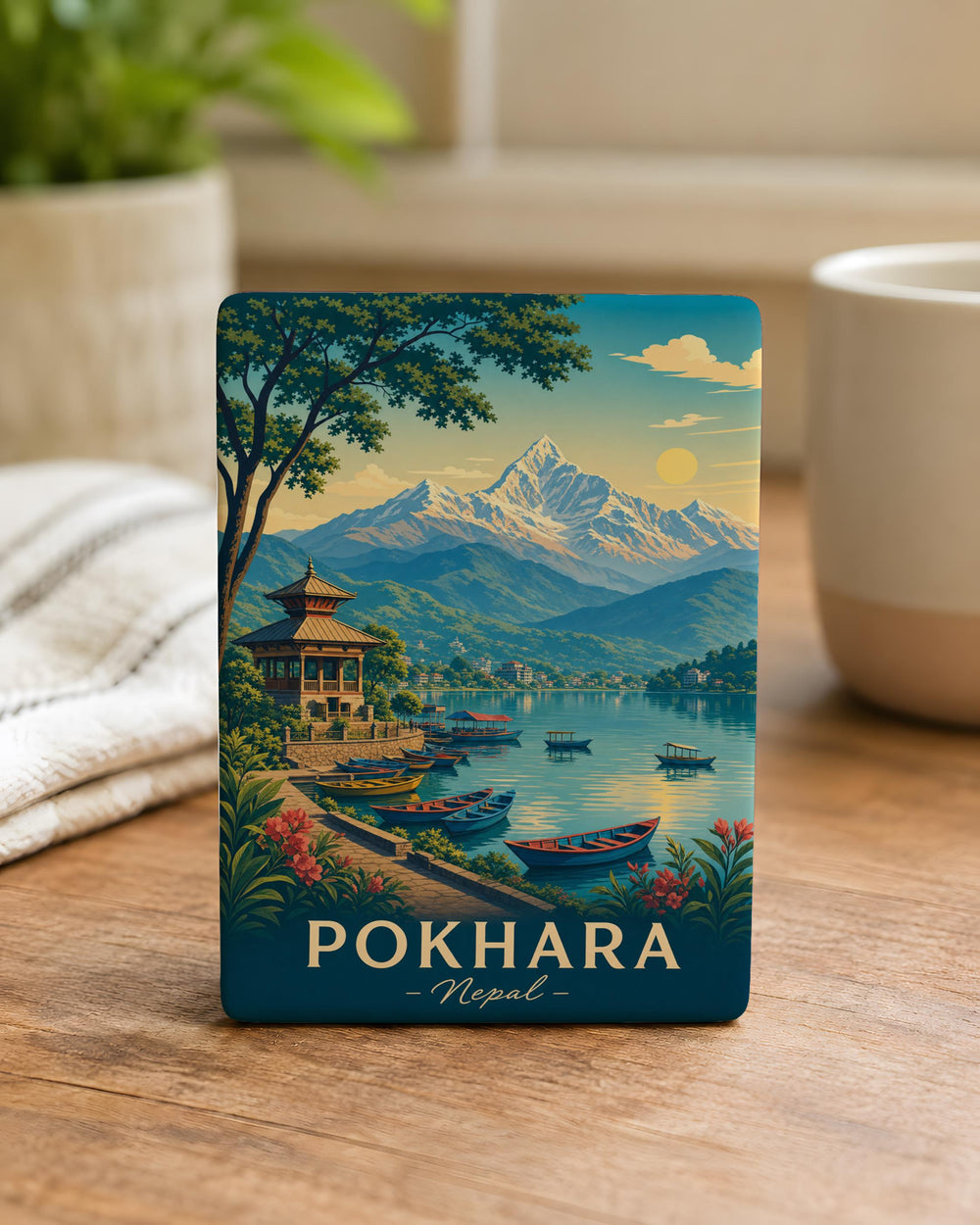 Pokhara Nepal Fridge Magnet, Pokhara City Souvenir Magnet, Nepal Travel Gift, Pokhara Landmark Keepsake, Himalayan Destination Magnet