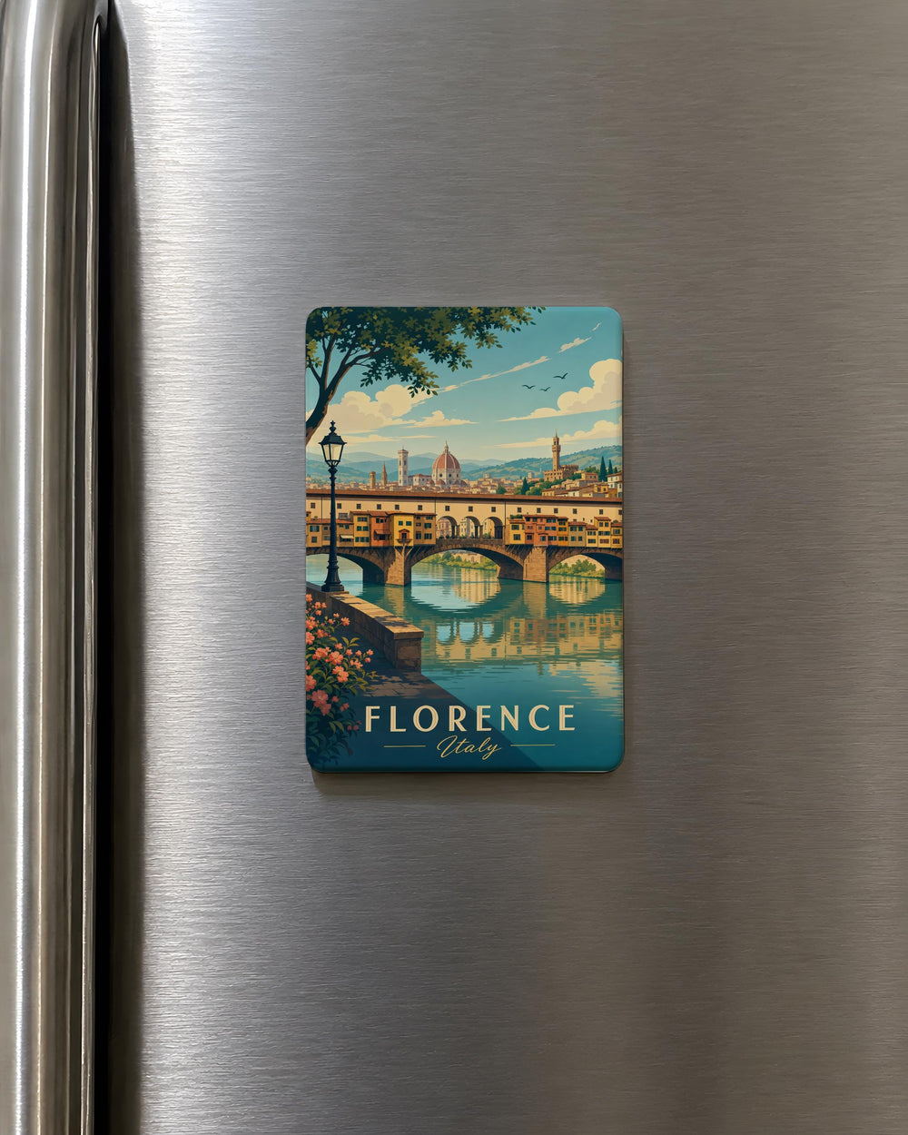 Ponte Vecchio Fridge Magnet, Florence Italy Landmark Souvenir, Arno River Bridge Travel Keepsake Gift