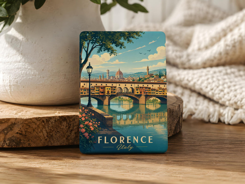 Ponte Vecchio Fridge Magnet, Florence Italy Landmark Souvenir, Arno River Bridge Travel Keepsake Gift