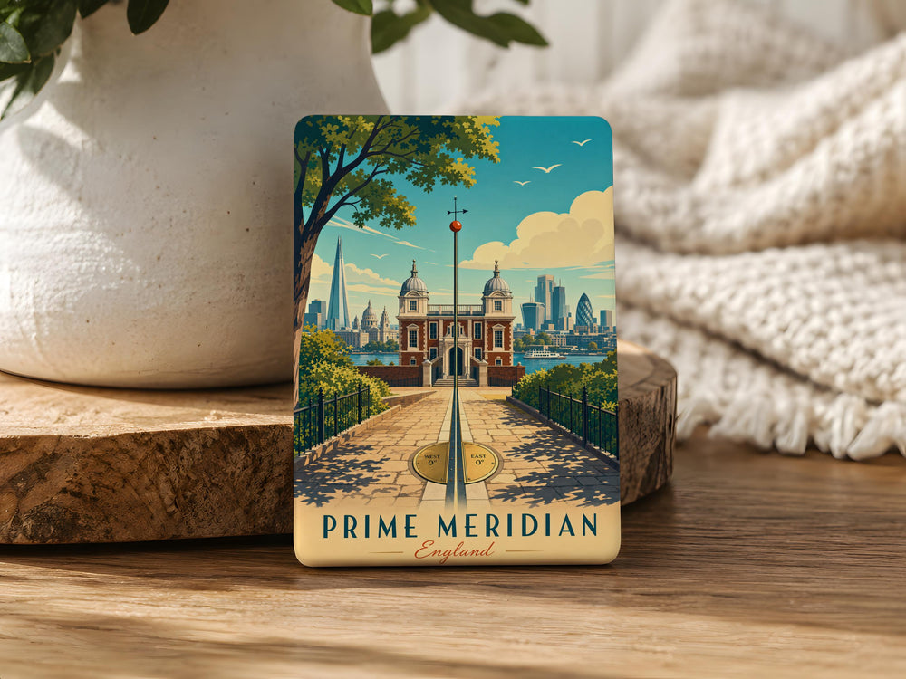 Prime Meridian Fridge Magnet, Greenwich Longitude Line Souvenir Magnet, Geography Map Coordinate Gift