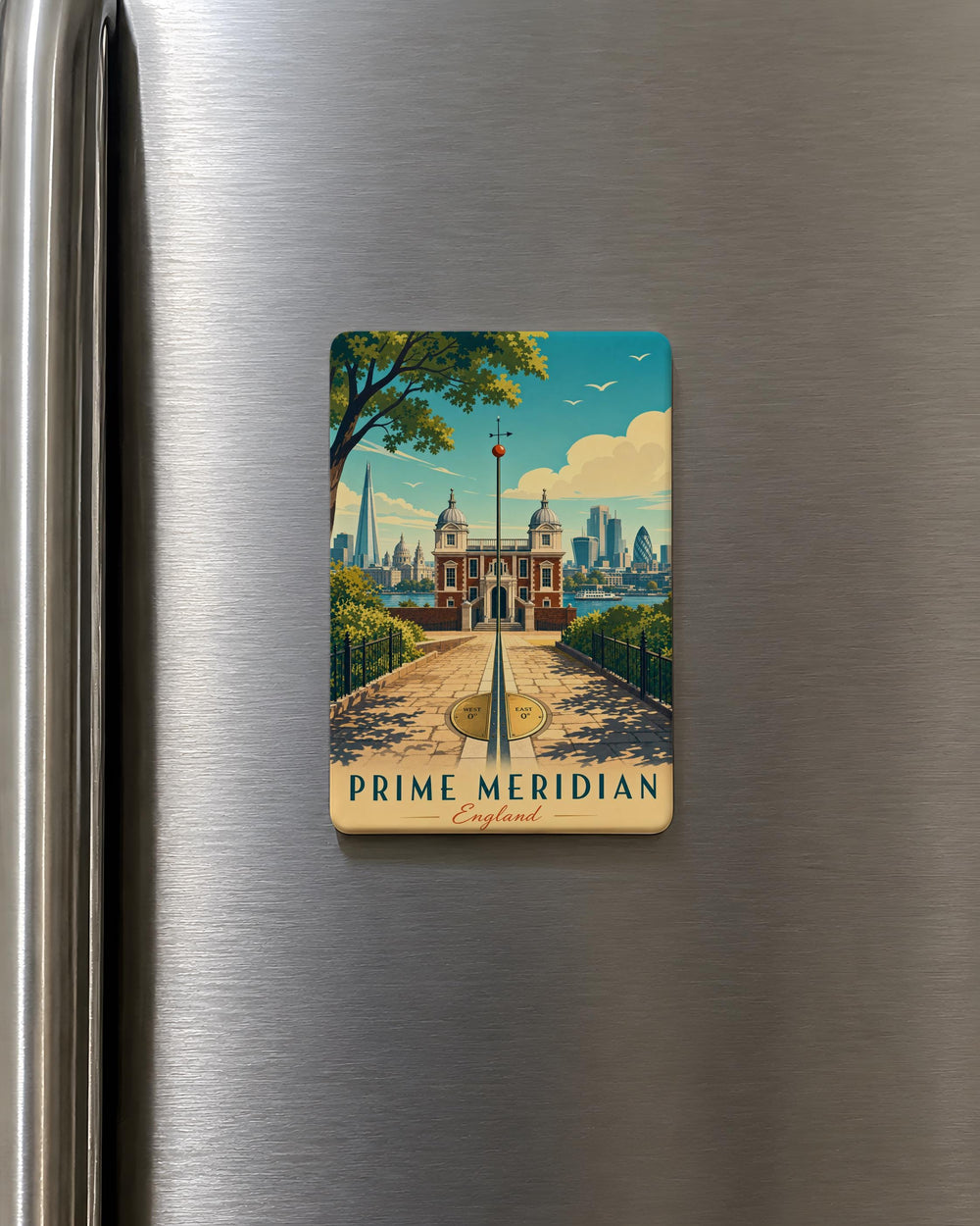 Prime Meridian Fridge Magnet, Greenwich Longitude Line Souvenir Magnet, Geography Map Coordinate Gift