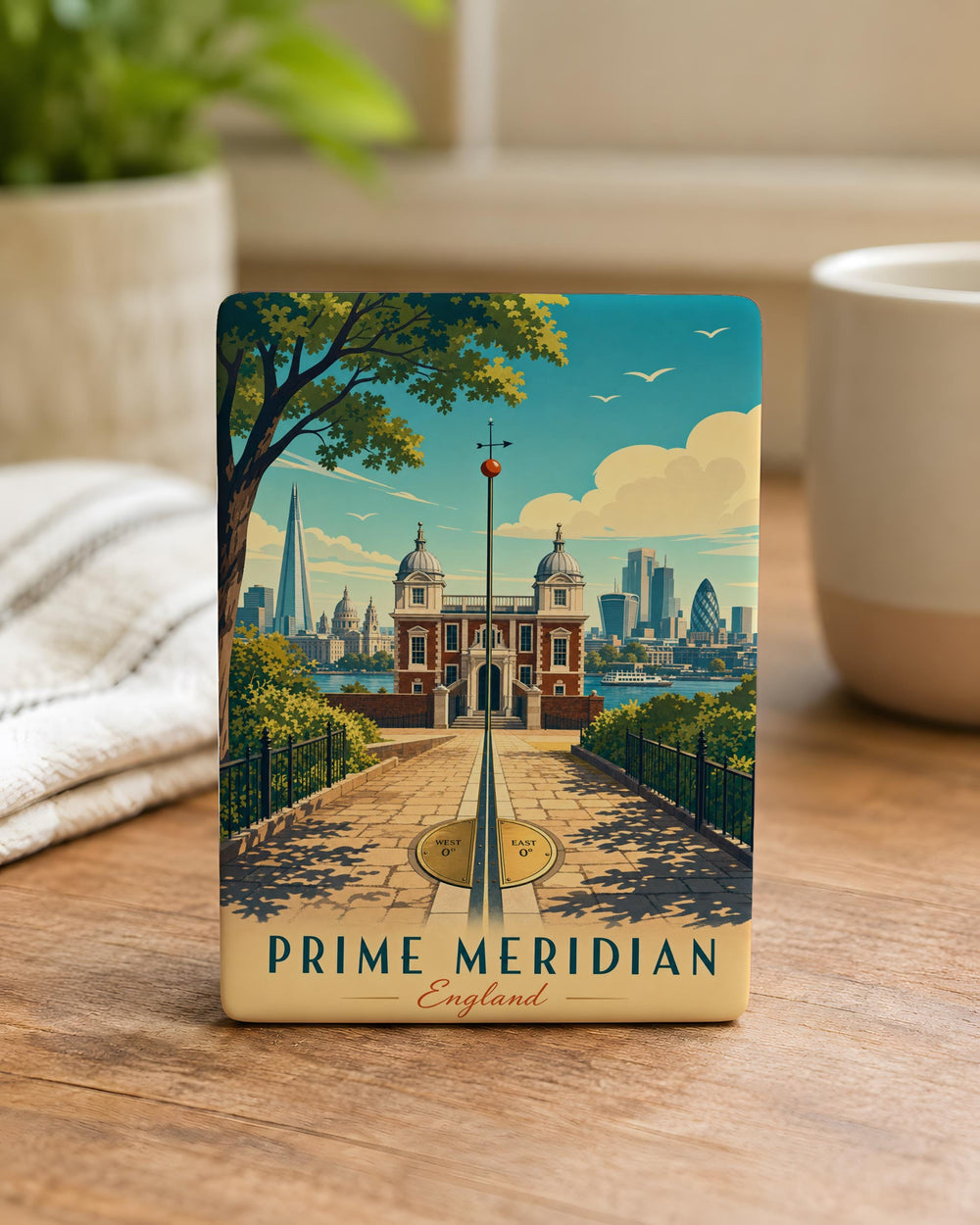 Prime Meridian Fridge Magnet, Greenwich Longitude Line Souvenir Magnet, Geography Map Coordinate Gift