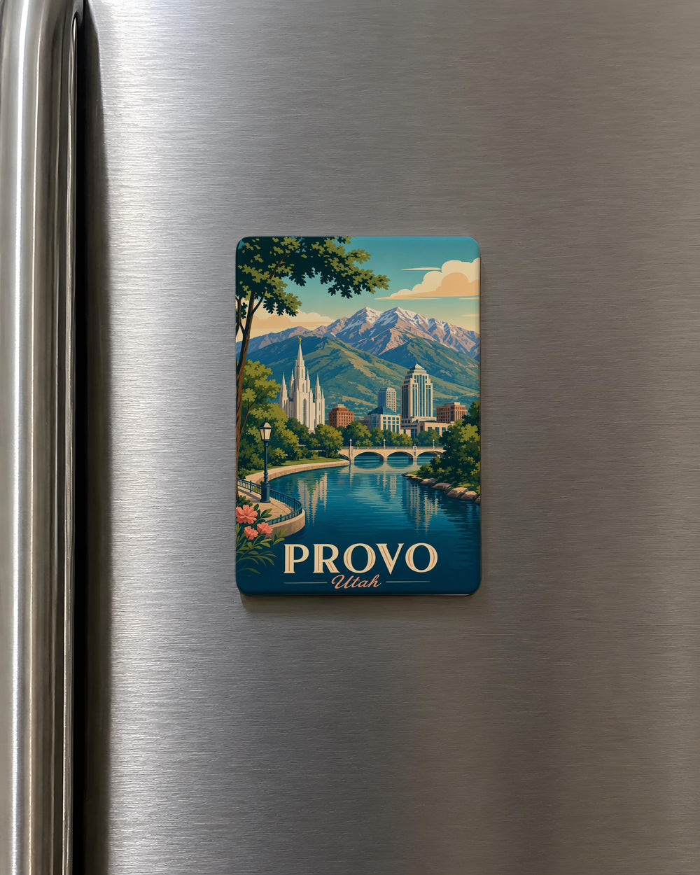 Provo Utah Fridge Magnet, Provo City Souvenir Magnet, Utah Travel Gift, Provo Landmark Magnet, Provo Vacation Keepsake