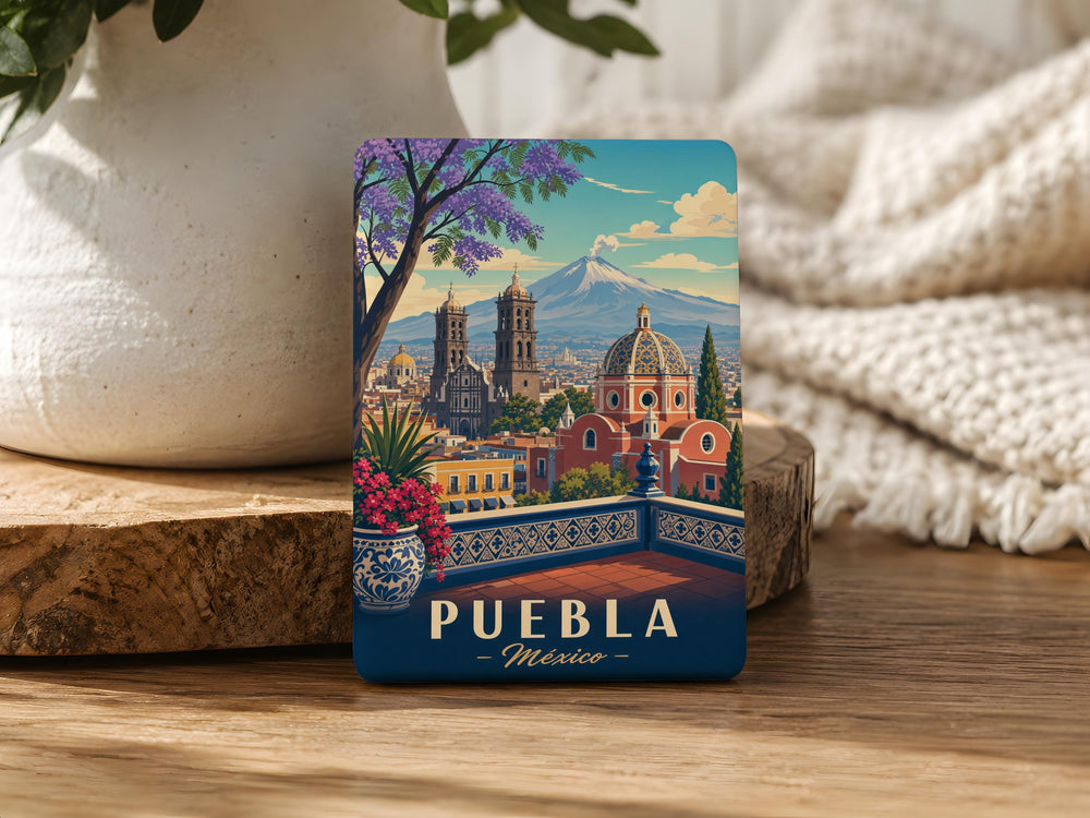 Puebla Mexico Fridge Magnet, Puebla City Souvenir Magnet, Puebla Travel Keepsake, Mexico Landmark Refrigerator Magnet