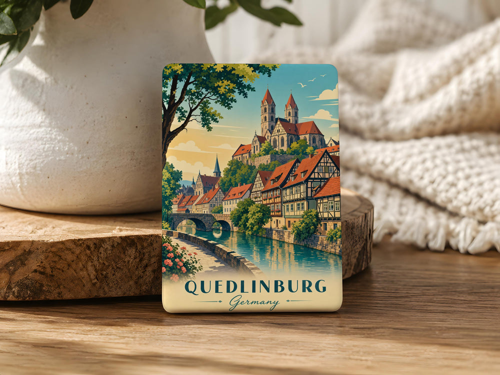Quedlinburg Germany Fridge Magnet, Quedlinburg Old Town Landmark Souvenir Magnet, German Travel Keepsake Magnet