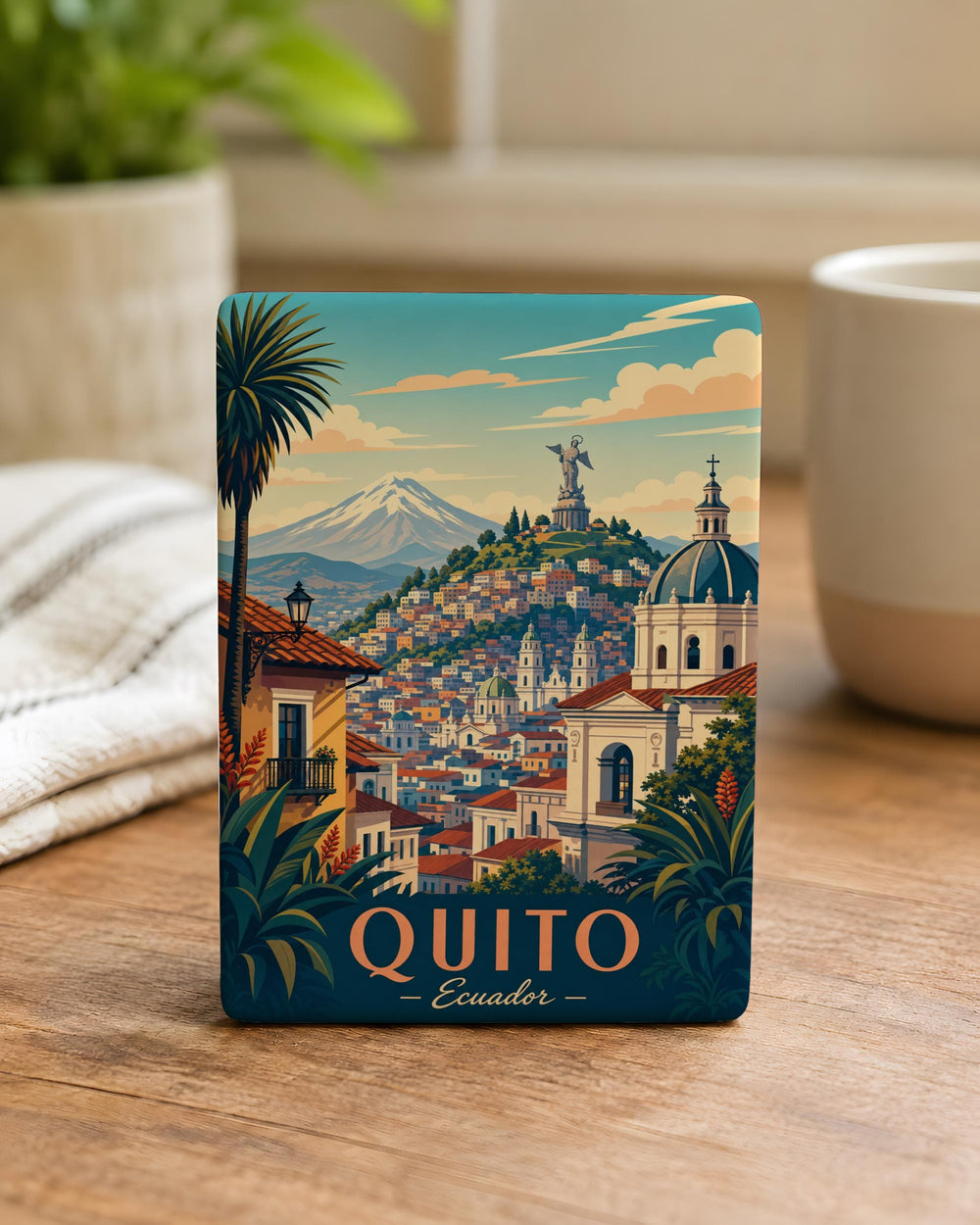 Quito Ecuador Fridge Magnet, Quito Souvenir Magnet, Ecuador Travel Gift, Quito Landmark Keepsake Magnet