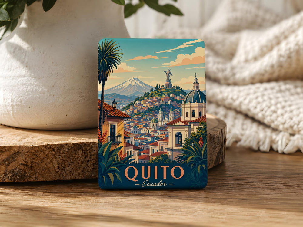 Quito Ecuador Fridge Magnet, Quito Souvenir Magnet, Ecuador Travel Gift, Quito Landmark Keepsake Magnet