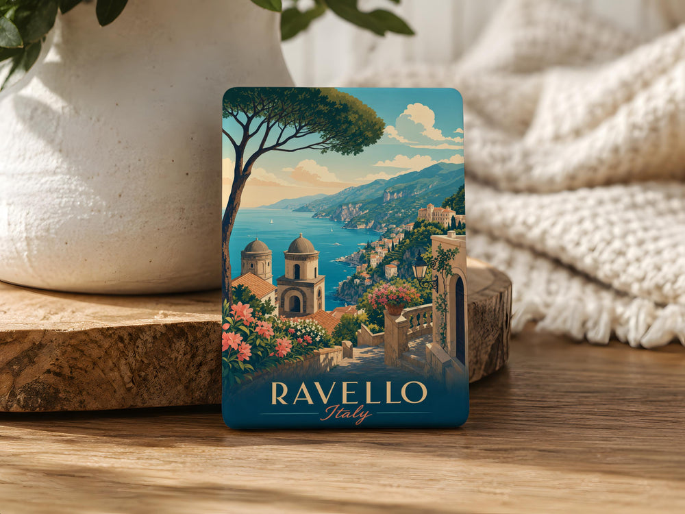 Ravello Italy Fridge Magnet, Amalfi Coast Travel Souvenir, Italian Village Scenic Keepsake, Mediterranean Vacation Gift