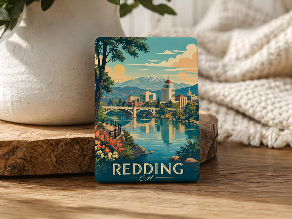 Redding CA Fridge Magnet, Redding California Souvenir Magnet, Shasta County Travel Keepsake, Northern California Gift