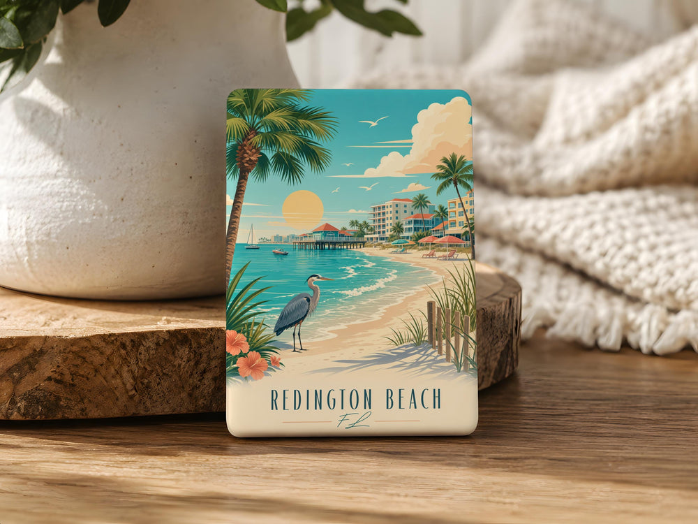 Redington Beach FL Fridge Magnet, Florida Gulf Coast Beach Town Souvenir Magnet, Redington Beach Florida Travel Gift