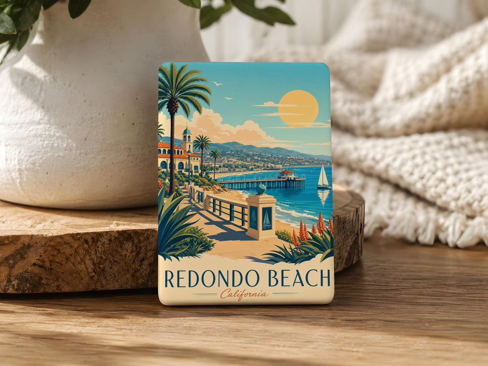 Redondo Beach CA Fridge Magnet, Redondo Beach California Souvenir Magnet, Beach Town Travel Keepsake Magnet