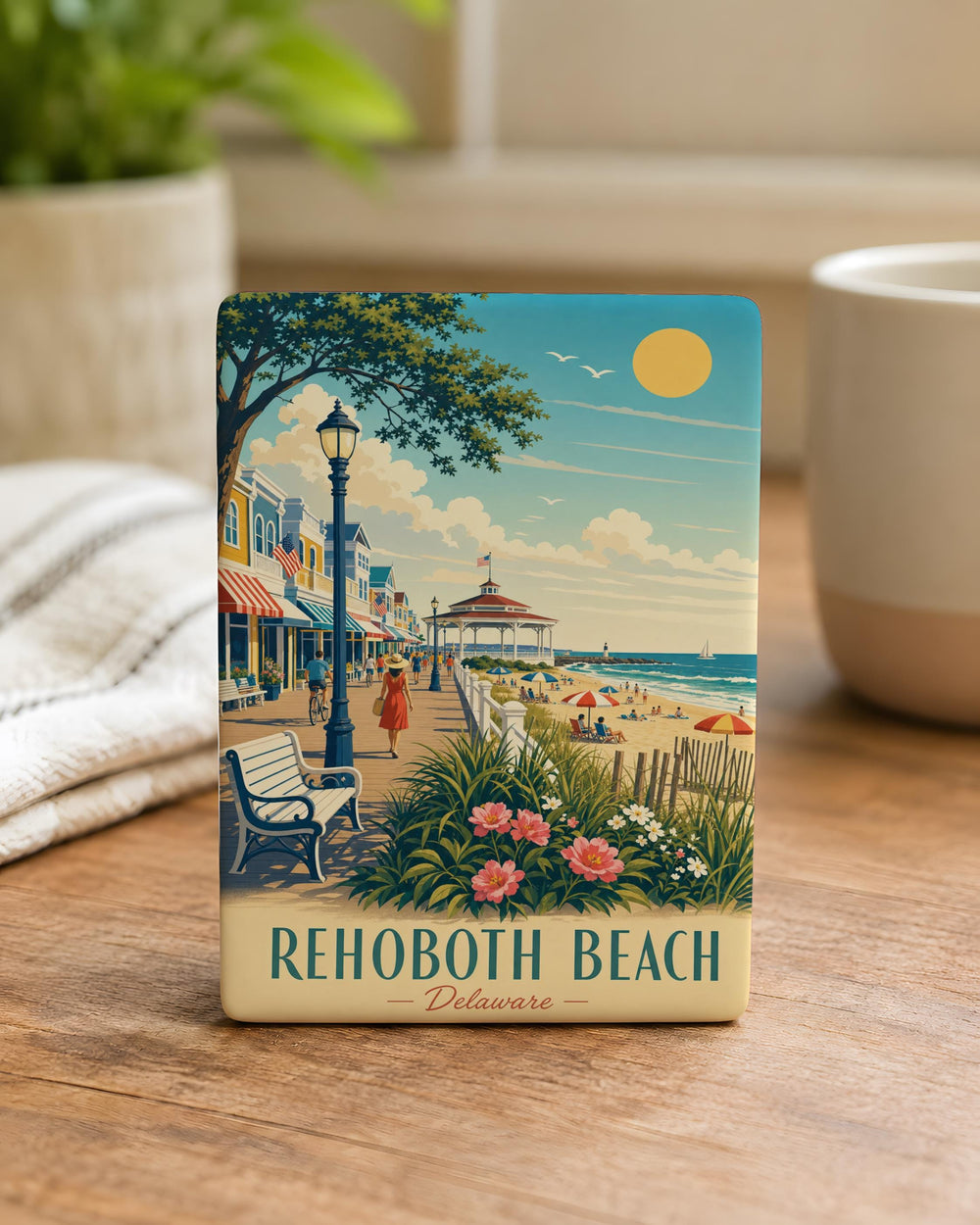 Rehoboth Beach Delaware Fridge Magnet, Rehoboth Beach Souvenir Magnet, Delaware Beach Vacation Travel Gift Magnet