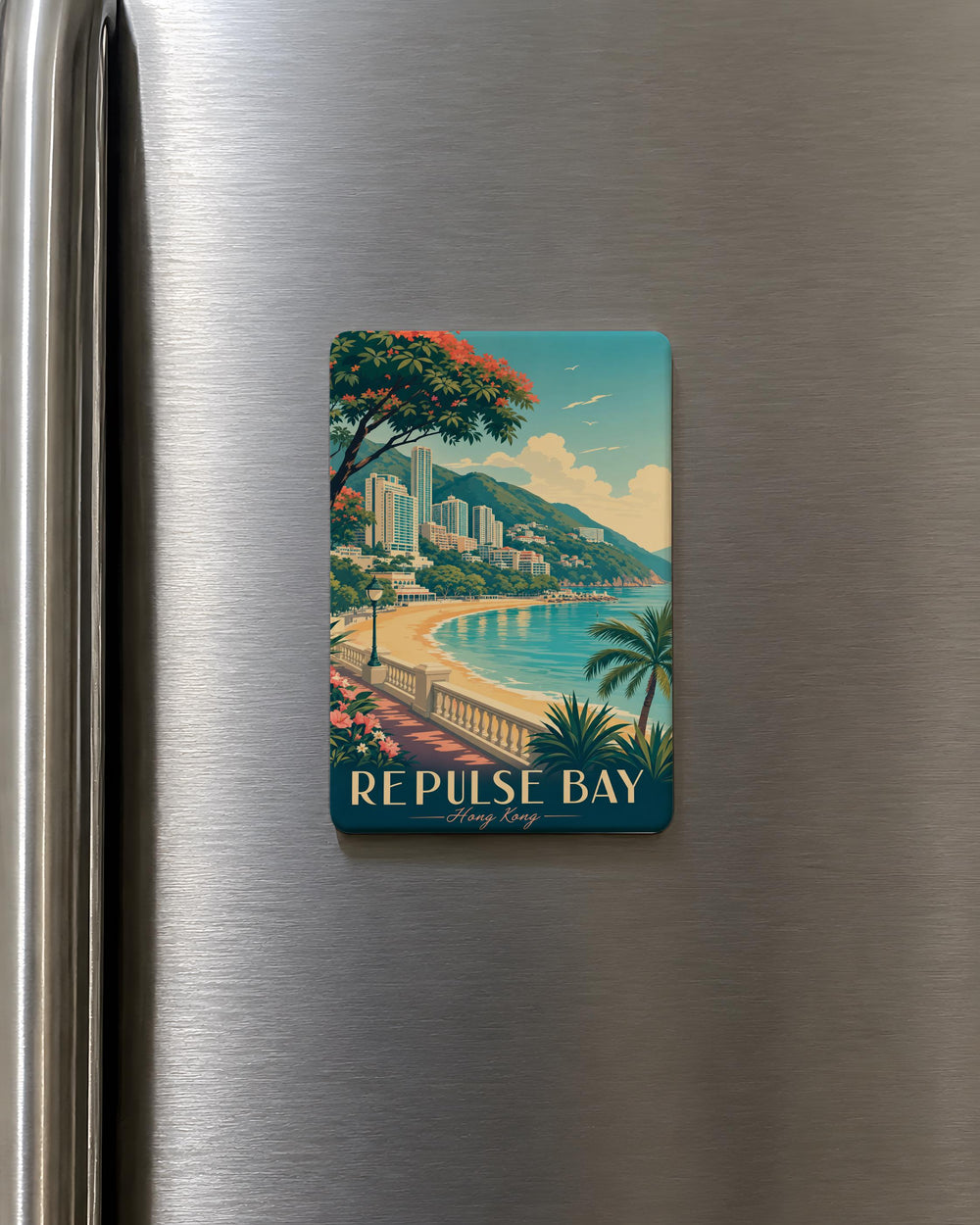 Repulse Bay Fridge Magnet, Hong Kong Beachfront Souvenir, Coastal Seaside Landmark Magnet, Travel Keepsake Gift