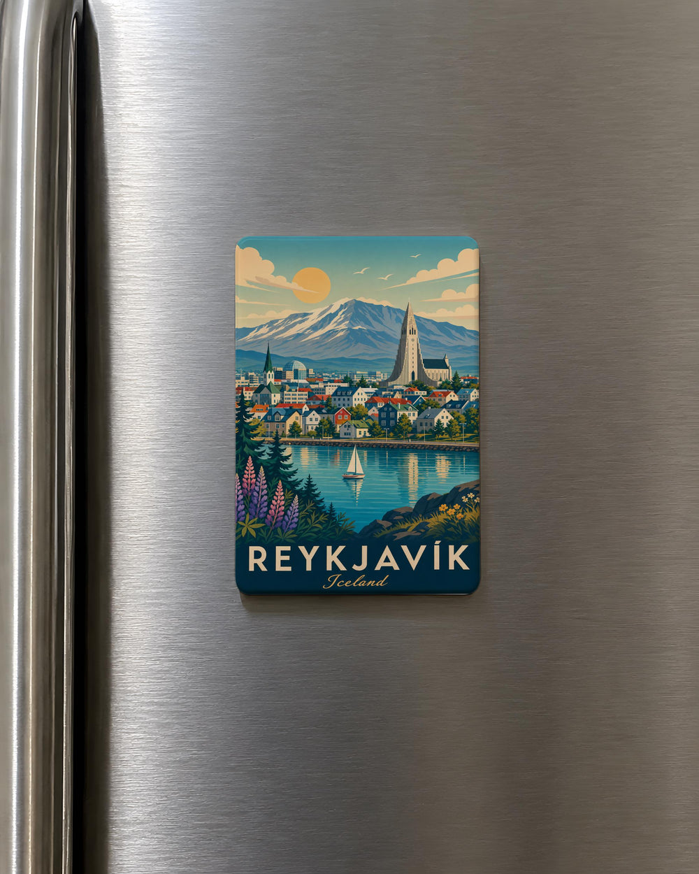 Reykjavik Iceland Fridge Magnet, Reykjavik Souvenir Magnet, Iceland Travel Gift, Reykjavik City Landmark Magnet